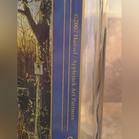 Jim Hansel "Passing Through" Canister Glass 2007 8.25 x 4W With Ducks And Cabin - Picture 6 of 13